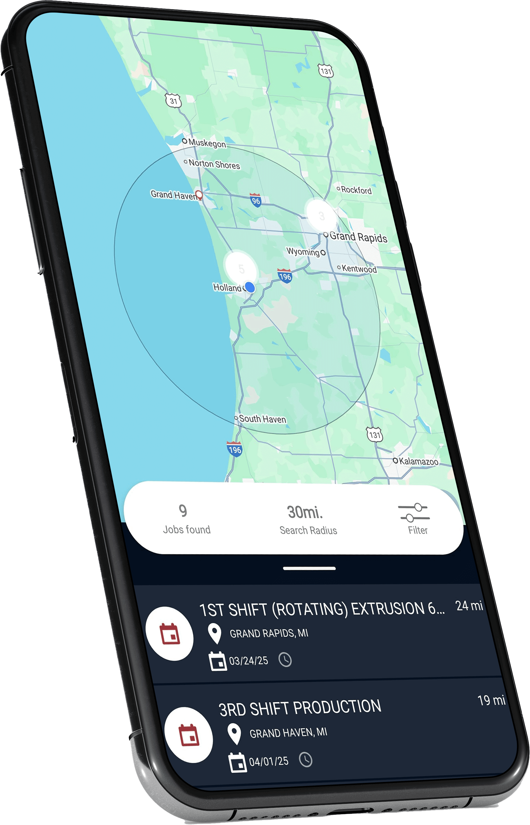 App screen on phone